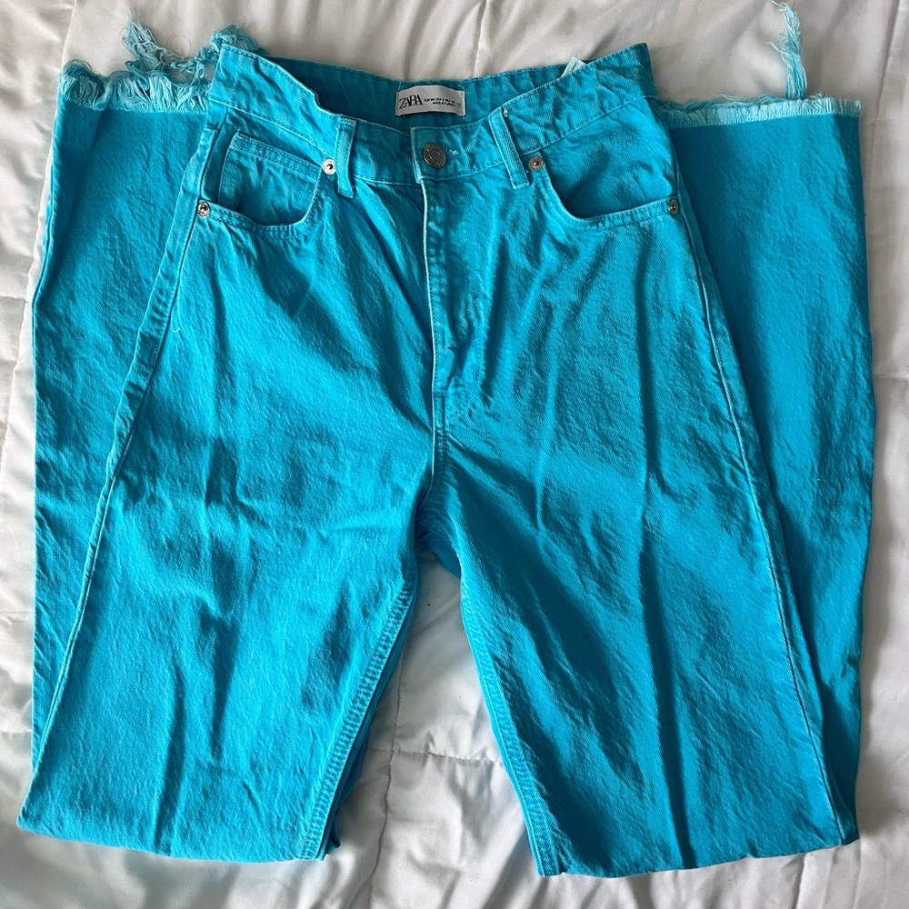 Zara blue wide leg jeans